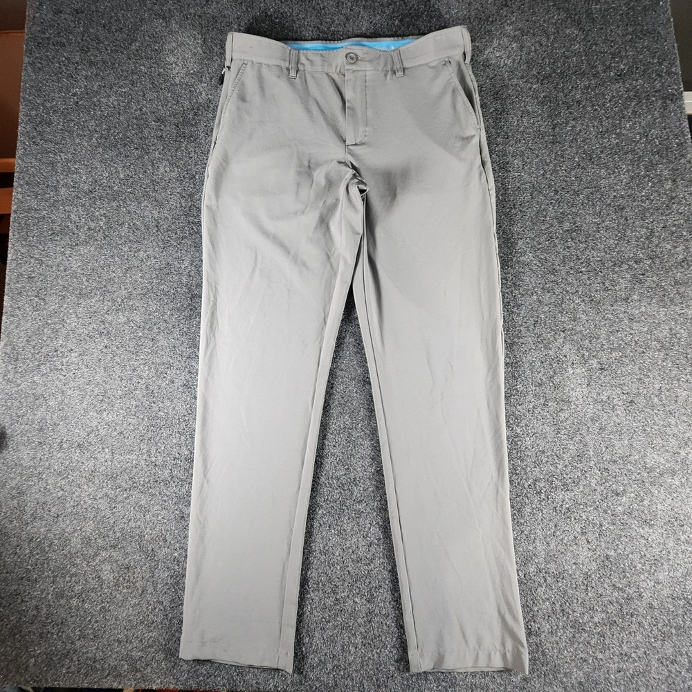 Birdie Bound Men's Golf Pants 34x32 Gray Stretch Performance Flat Front Active